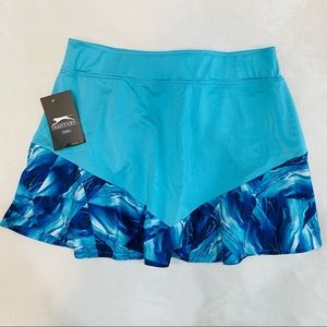 NWT Slazenger Tennis Skirt Blue Built in Shorts Hydro-Dri Medium